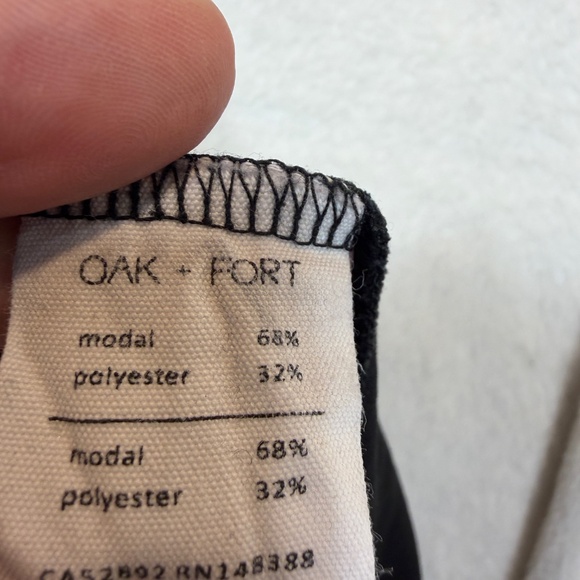 Oak & Fort Wide Leg Capri Pants Womens Size Small Black Faded Boho Modal - Picture 4 of 10